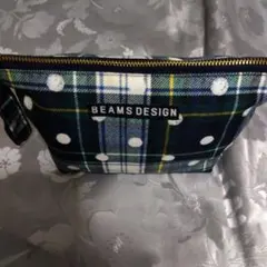 (美品)BEAMS DESIGN ポーチ チェック柄 ドットのサムネイル
