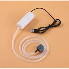 白 エアーポンプ USB 給電 水槽 釣り エアレーション エアーストーンのサムネイル