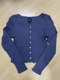 GAP ブルーXS ショート丈リブロンT