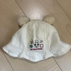 Disney baby ミッキー刺繍 ベビー帽子 44cm