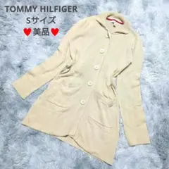 美品　トミーヒルフィガー　ニットカーディガン　Aライン　S　きれいめ　ベージュ