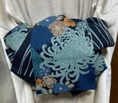 大人の兵児帯、菊、小花柄リバーシブル長め