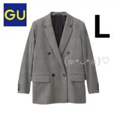 GU ダブルブレストジャケットGW DARK GRAY L ジーユー