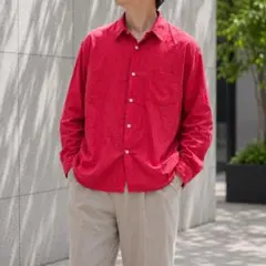 COMME des GARCONS 長袖シャツ レッド - メルカリ