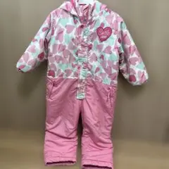 子供用スキーウェア ハート柄 ピンク