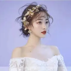 花嫁 ヘッドドレス 小枝アクセサリー 小枝イヤリング 結婚式