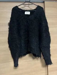THE TOE ブラック Vネックセーター