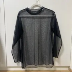 JEANASIS ブラック ラメ メッシュトップス 長袖