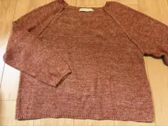 nano universe オレンジ系 長袖ニット Fサイズ