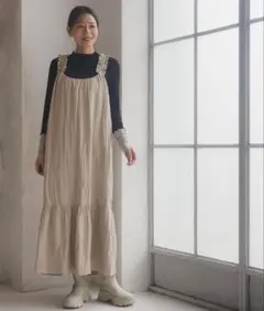 LAKOLE スエードライククリンクルワンピース M