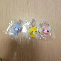 お茶犬　チョコボーロ　ボールチェーン付きマスコット　3種セット