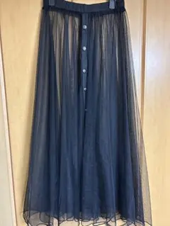 ブラックチュールロングスカート