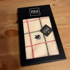 POLO タオルハンカチ チェック柄 刺繍入りのサムネイル
