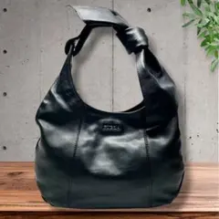 FURLA フルラ　ワンショルダー　ショルダーバッグ　リボン　オールレザー　黒