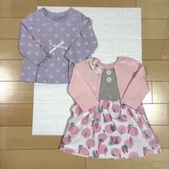 アプレレクール90㎝トップス２点セット　ワンピース　長袖