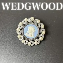 希少★ WEDGWOOD ブローチ　シルバー925刻印　パール　ラインストーンのサムネイル