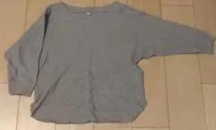 グレー ルーズフィット 長袖Tシャツ　七分丈