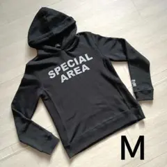 Ｍ　黒　ブラック　 パーカー 　フード