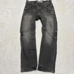 00s【archive】ブラックデニムパンツ/Y2K/ヒゲ/opium/グランジ