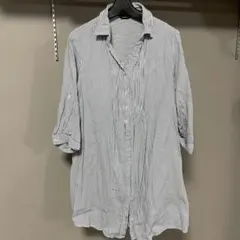 ディスコート　ストライプ　シャツワンピース　フリーサイズ