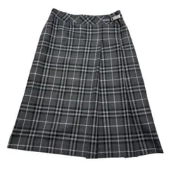美品 Burberry London ノバチェック ウールスカート 38 グレー