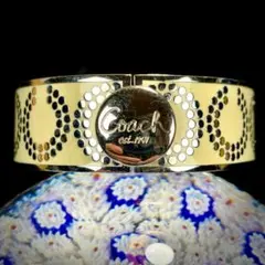 【美品】COACH コーチ シグネチャー エナメル バングル アイボリーのサムネイル