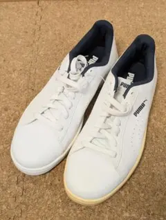 プーマ ホワイト ネイビー スニーカー スマッシュパーフ 27.5cm PUMA