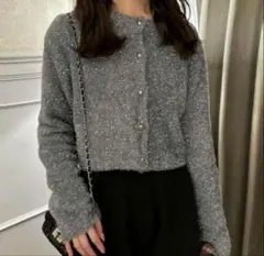 ★最終価格★GRL ラメシャギーニットショート丈カーディガン