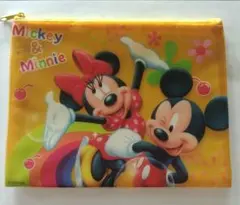 ミッキー＆ミニー メッシュポーチ イエロー