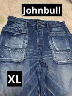 【美品】ジョンブル　ワイドデニムパンツ　ワイドジーンズ　ウォッシュド加工 ＸＬ
