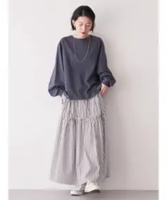 AMERICAN HOLIC ティアードギャザースカート　 ストライプ