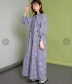 フリル ロングワンピース