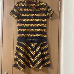 キャロウェイフルーツ柄ストライプワンピース Mサイズ