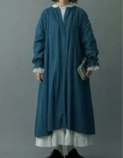 ち*ん様 新品　kazumi×SamansaMos2袖口刺繍デニムワンピース