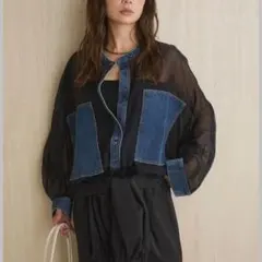 限定値下げ中！ AIC.デニムコンビネーションシアーブルゾン 新作完売 