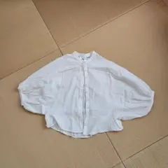 ホワイト バルーンスリーブシャツ