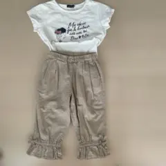 BeBe 120サイズ フリル付きパンツとTシャツセット