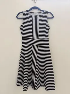 EGERIE ストライプ ノースリーブ ワンピース