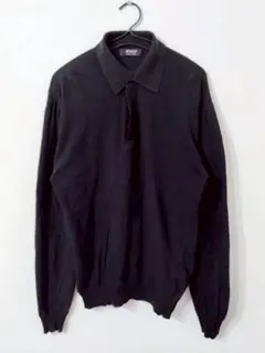 00s ニットポロ ブラック wool silk cashmere - メルカリ