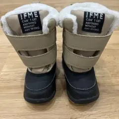 IFME キッズブーツ 15cm ベージュ/ブラック