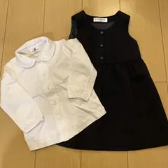 紺ドレスと白シャツセット 95