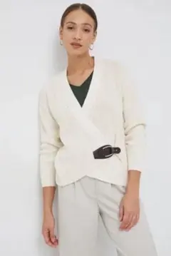 美品LAUREN RALPH LAUREN ニット カーディガン ホワイト S