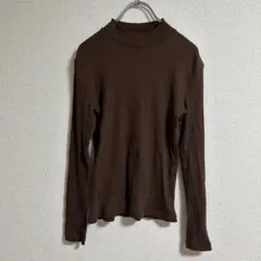 UNIQLO ユニクロ　リブハイネックT ブラウン　レディース　Mサイズ