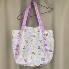 ポケモン　ビッグサイズトートバッグ　ピカチュウ　イーブイ　ミュウ　キャンパス