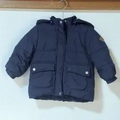 petit main アウター 90cm ネイビー中綿 フード付き 取り外し可能