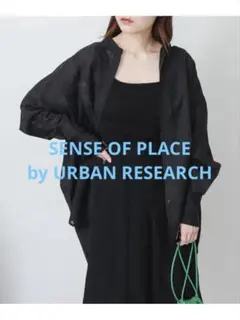 SENSE OF PLACE 　シアーシャツ　ブラック