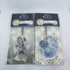 ディズニー100周年　ミニー　シンデレラアクリルキーホルダー　2種セット