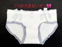 リボン付き レディースショーツ ホワイト Mサイズ