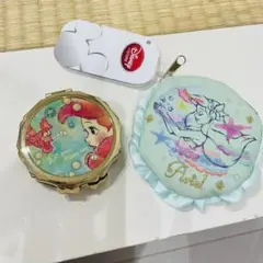 ディズニーストア　アリエル　ミラー、ポーチセットで