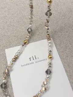 894 ビーズネックレス　ファルファーレ　ガラスビーズ　ガラスパール